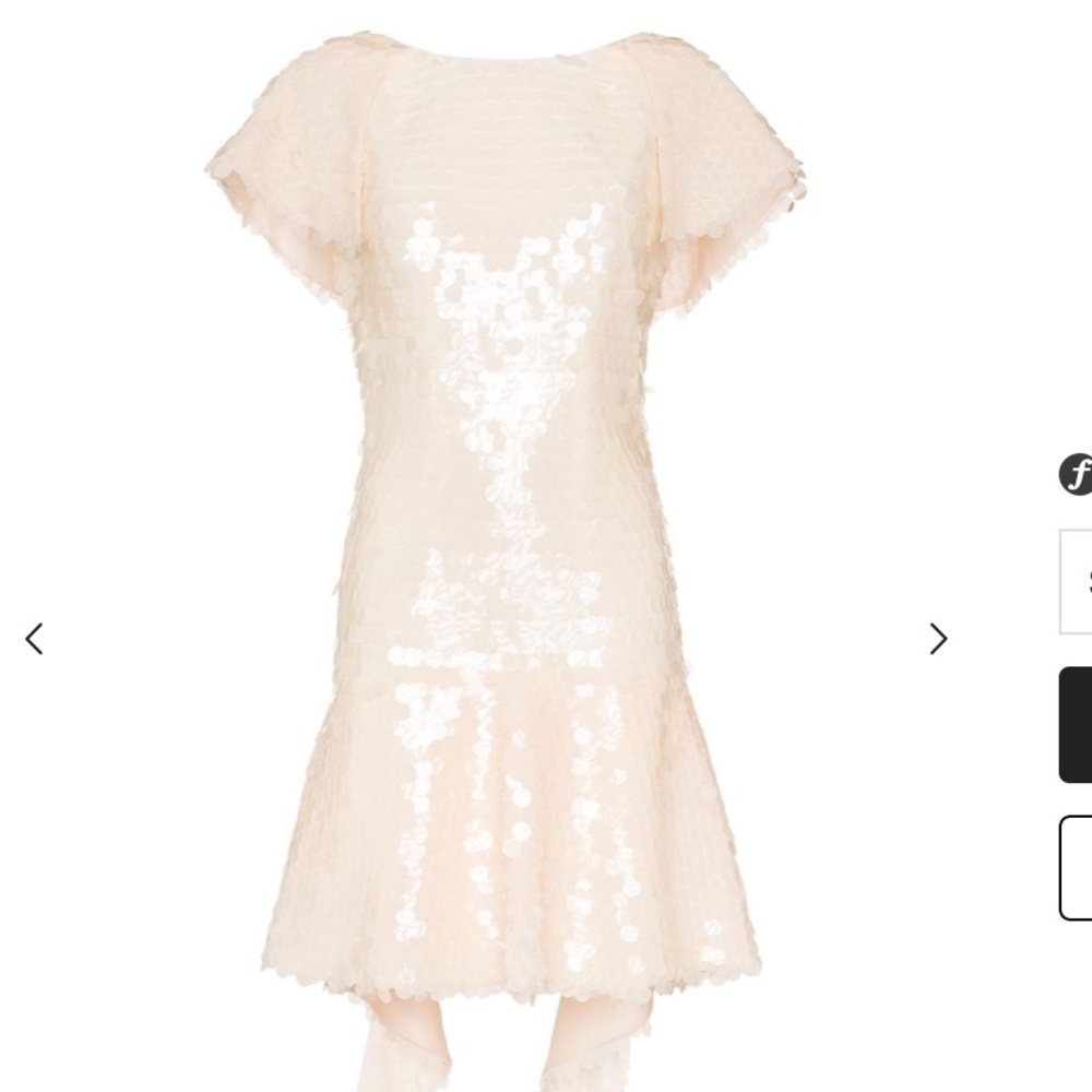 Natasha Zinko Sequins Beige Frilled Mini Dress